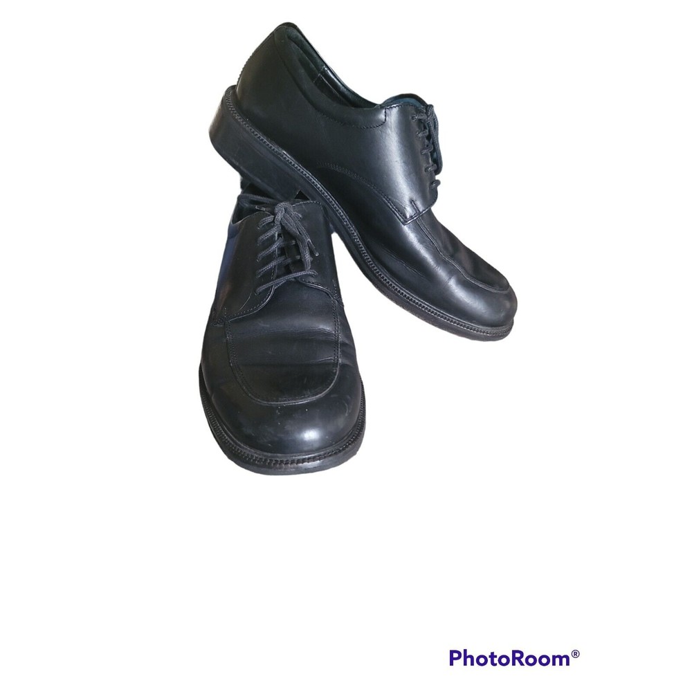 COLE HAAN CITY Derby Black Leather Apron Toe Mens Dress Shoes Loafers Size 10